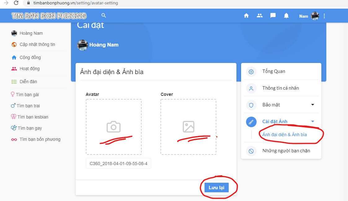 Thay đổi hình đại diện cá nhân